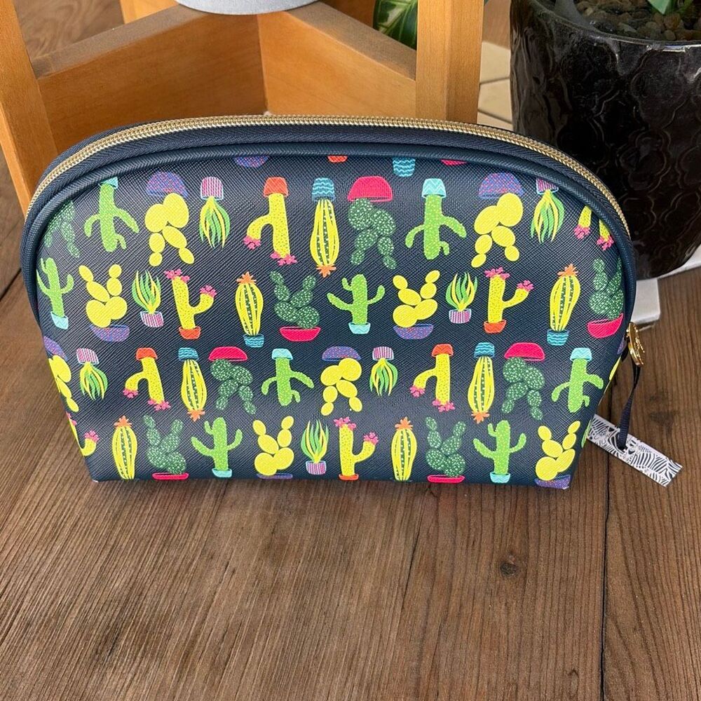 NWT Dabney Lee Cactus Print Cosmetic Bag Makeup Pouch Travel Organizer